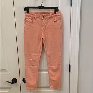 White House Black Market The Skinny Orange Ankle Cropped Jeans 4